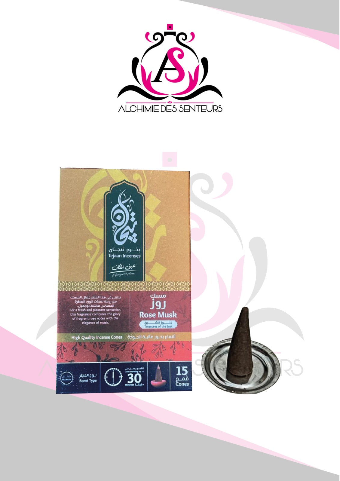 Rose musk boite de 15 cones