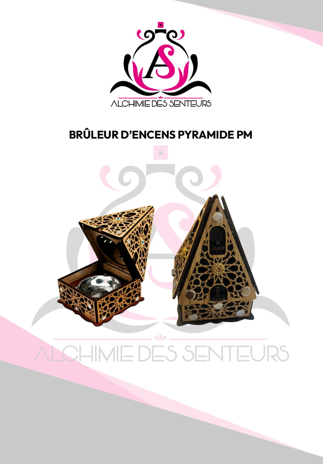 Brûleur d’encens modèle pyramide grand modèle pour vos encens classiques ou nos encens en cône