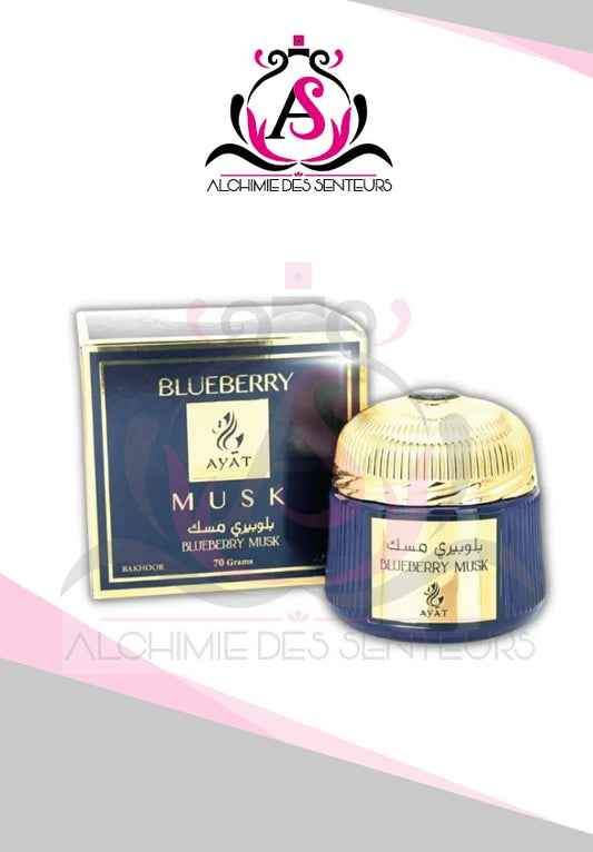 Blue berry musc- Bakhour marque AYAT 70 Grs - Parfum Myrtille et musc