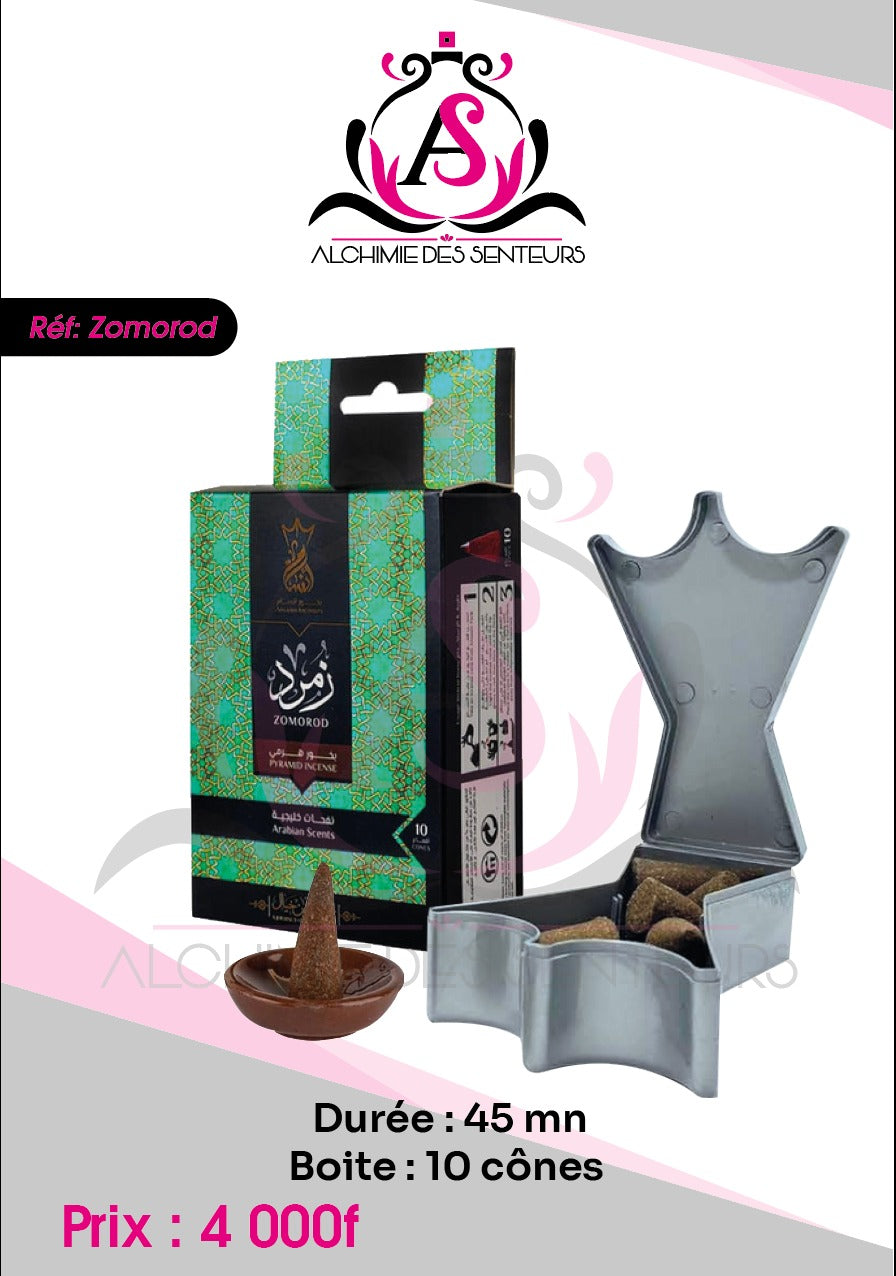 Boîte d’encens émeraude senteur douce aux parfums orientaux