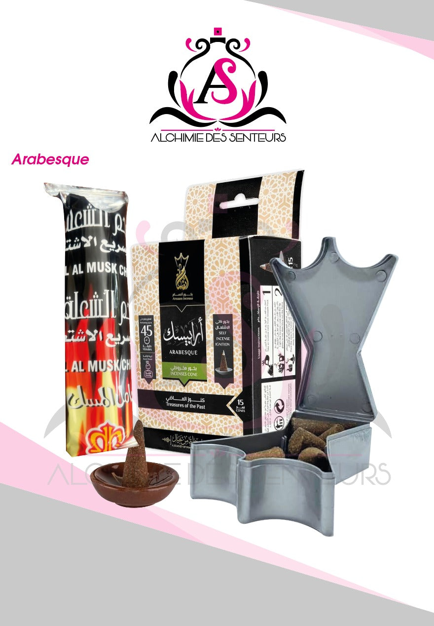 Ensemble cônes arabesque plus un paquet charbon