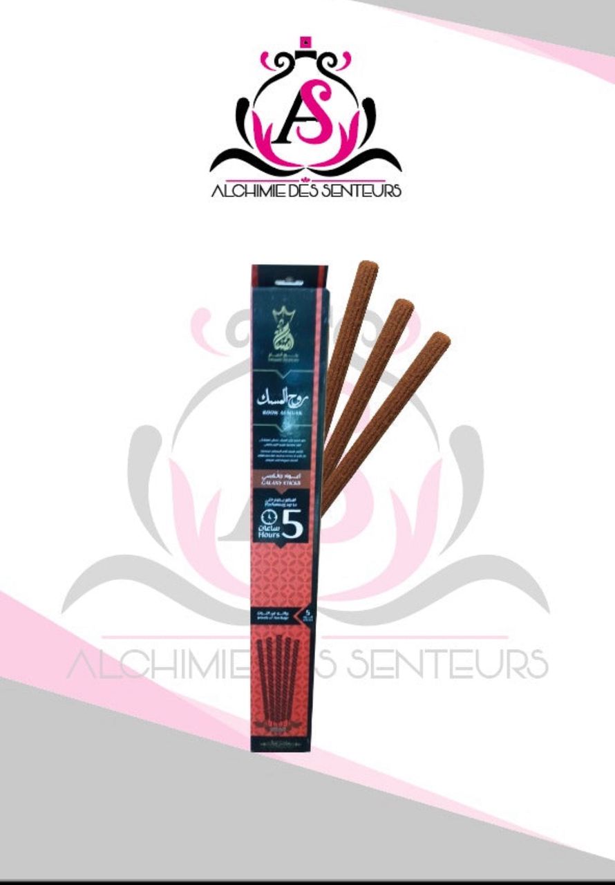 Boîte de 5 bâtonnets d’encens de 5h chacun parfum Musc original