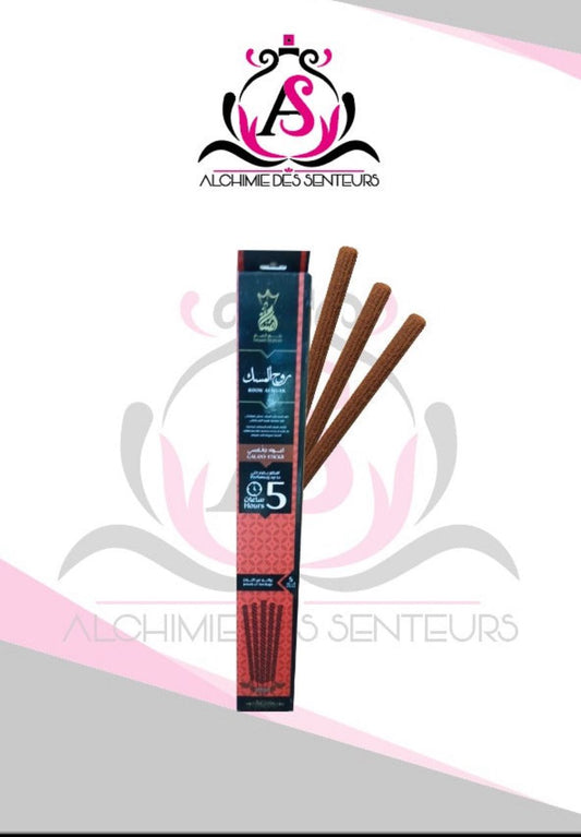 Boîte de 5 bâtonnets d’encens de 5h chacun parfum Musc original