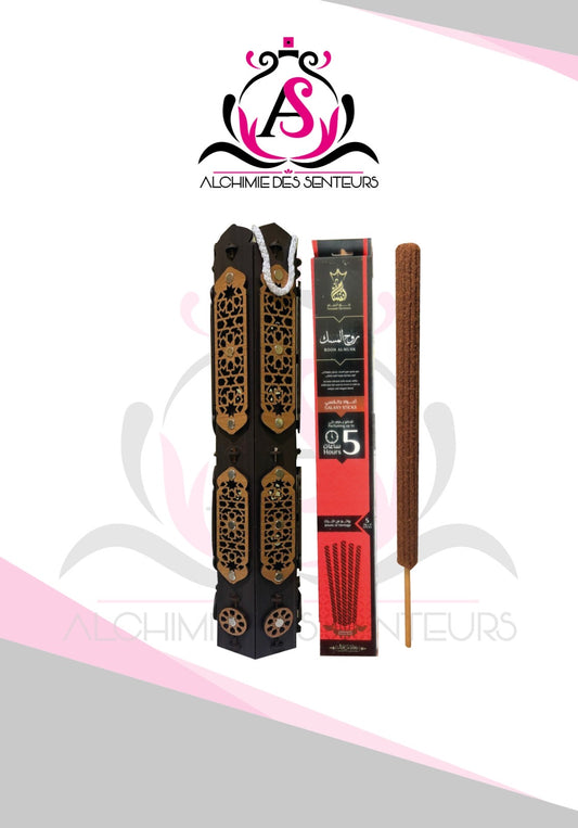 Ensemble tour encensoir Grand modèle et une boîte d’encens musc 5 h