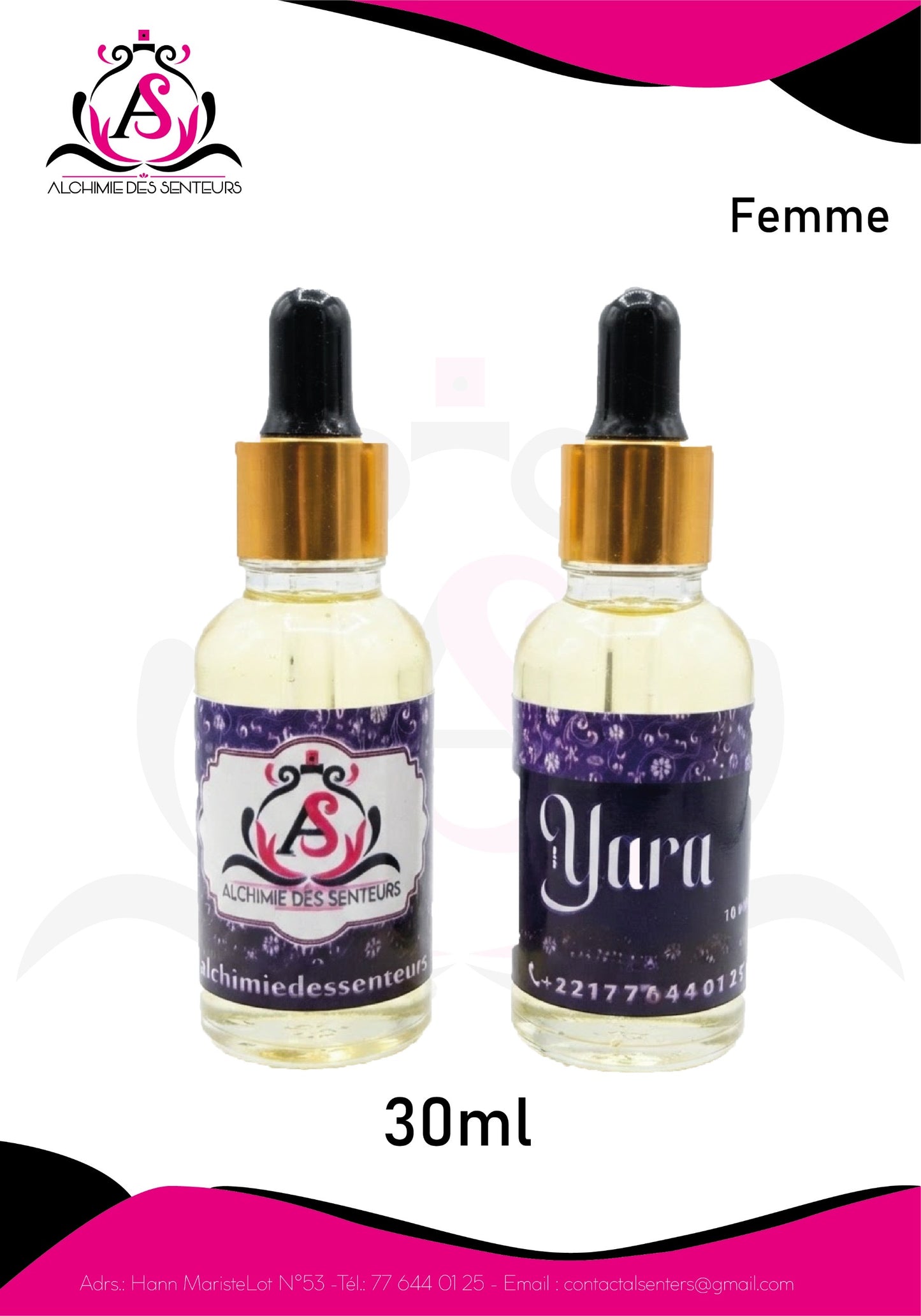 YARA huile senteur féminine fabriquée en France